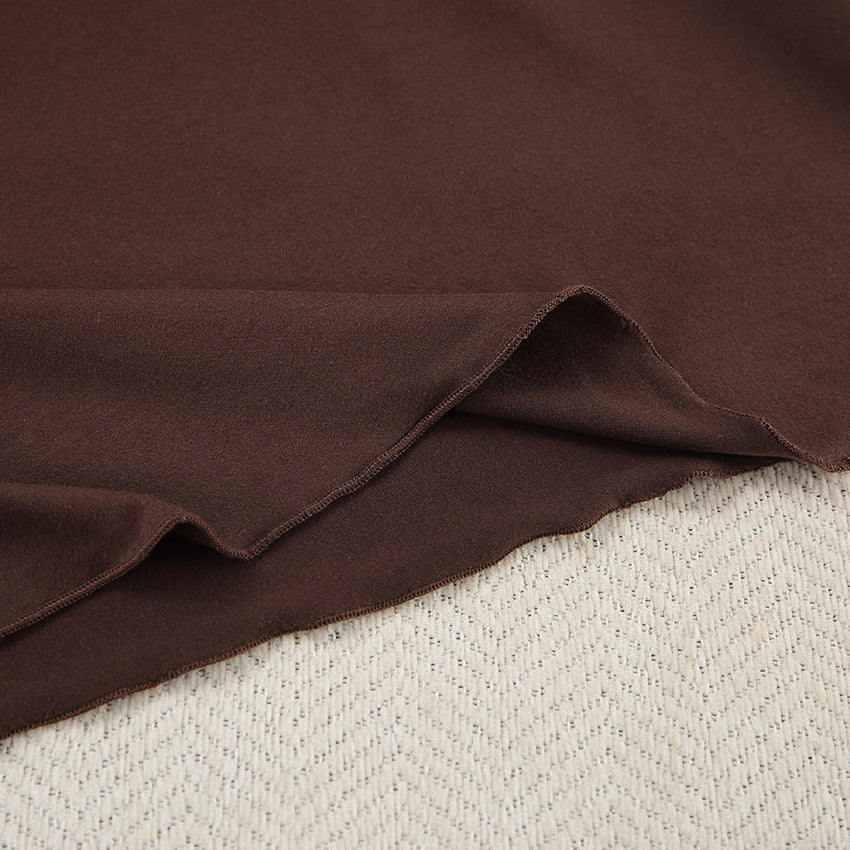 Folded brown textured fabric for comfortable knitted pajamas product display