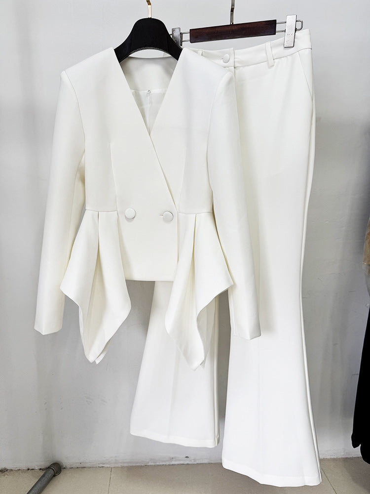 Gorgeous Slim Top Jacket Bootcut Pants Two Piece Set