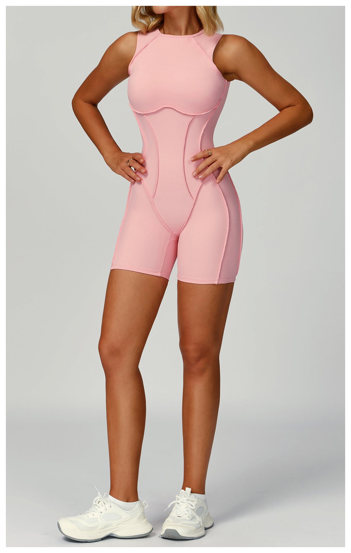 Pink Langry Yoga Jumpsuit Beauty Back in form-fitting fashion ملابس