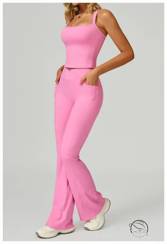 Cross Waist Wide Leg Bootcut Trousers Outdoor