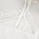 White lace-trimmed lingerie with floral patterns in comfortable ice silk pajamas fashion