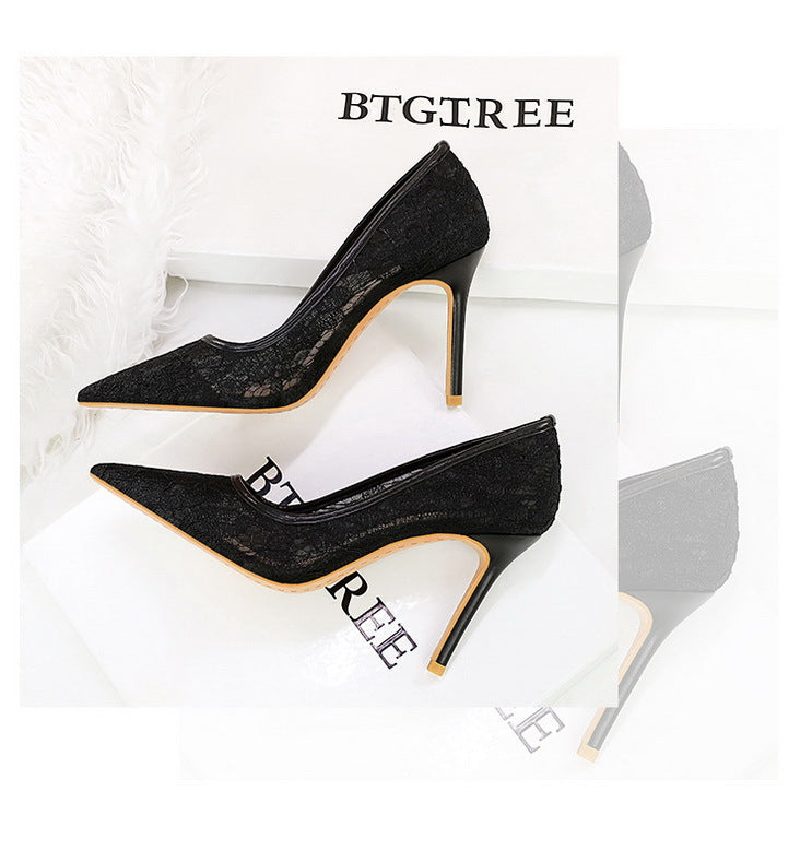 Skinny Night Club Mesh Stiletto High Heel Shoes