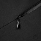 Black zipper with metal pull on Langry rhinestone maxi dress