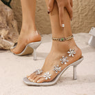 Rhinestone Floral High Heel