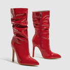 Leather Shoes Short High Heel Riding Boots