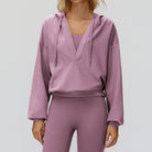 Langry lavender ribbed hoodie and leggings fashion set