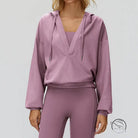 Langry fashion lavender ribbed hoodie and leggings set