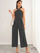 Elegant Backless Straight Jumpsuit