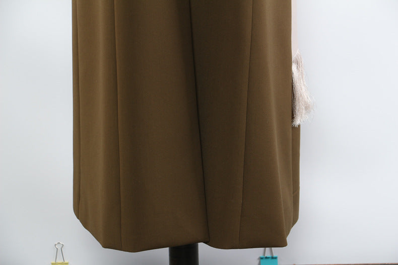 Early Autumn Personality Cutting Long Overcoat