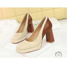 Fashionable langry super high heel beige brown platform shoes
