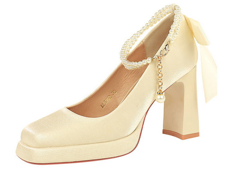 Square Toe Chunky Heel Waterproof High