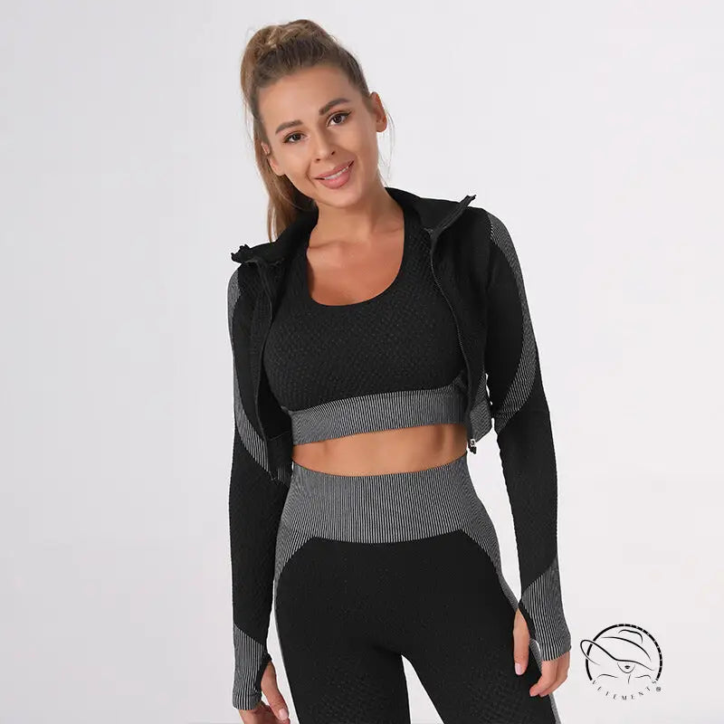 White and Black Yoga Vest Yoga Jacket Yoga Pants