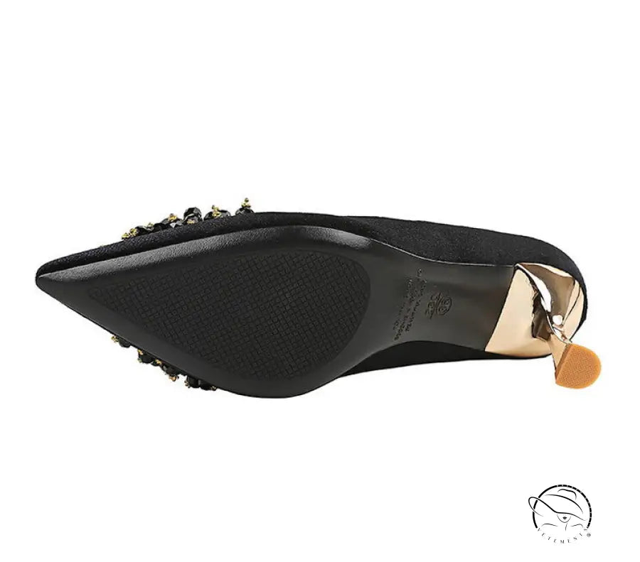 Metal Floral Comfortable High Heel