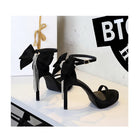 Cocktail Open Toe Platform Rhinestone Back Bowknot High Heel