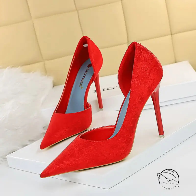 Fashionable Figure Flattering Side Hollow out Cutout High Heels