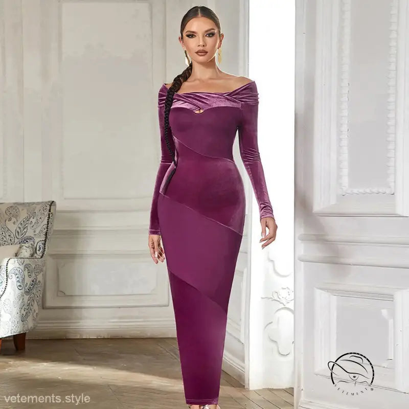 PLEATED VELVET MESH STITCHING DRESS-VETEMENTS 