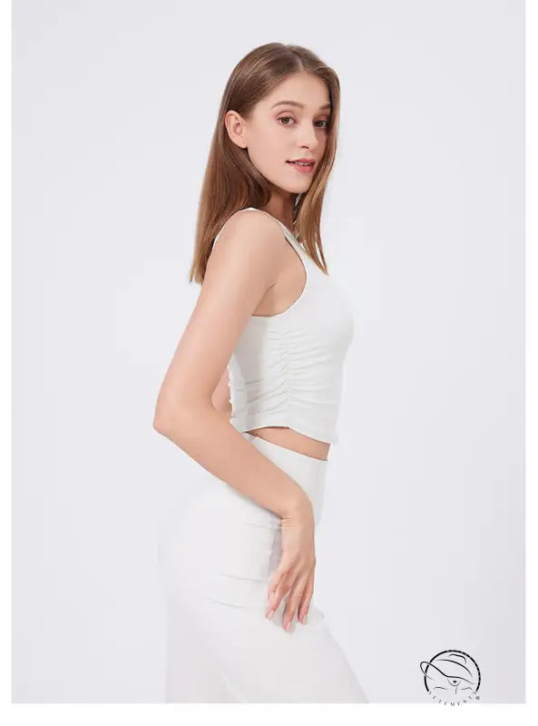 Wide Shoulder Strap Slimming Outside Wear Sports Underwear Women Shockproof Running Large u Back Bra Push Up Yoga