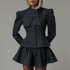 Niche Design Bow Tie Long Sleeve Top Skirt High Sense Two Piece Sets Elegant Outfit