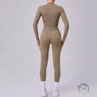 Olive-green comfy mesh stitching fitness one piece by Langry fashion