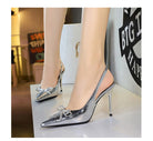 Cocktail Low Cut Back Strap High Heel