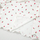 Women’s langry fashion pajamas with red rose print and lettuce hem