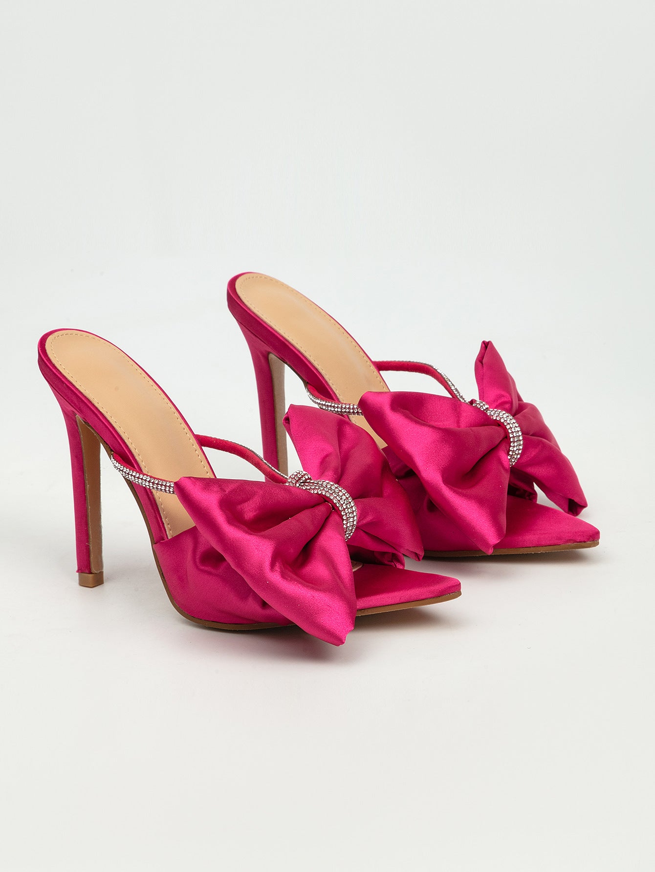 Spring Stiletto Sandals Pointed Toe Bowknot High Heel