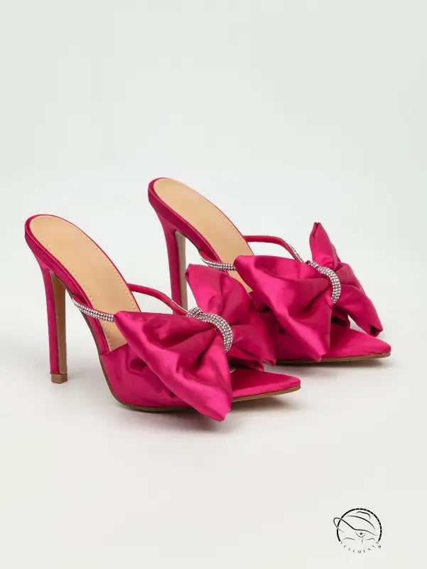 Spring Stiletto Sandals Pointed Toe Bowknot High Heel