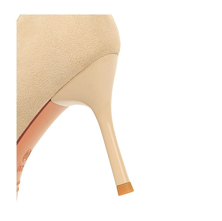 Cute Rhinestone Pearl Bow High Heels