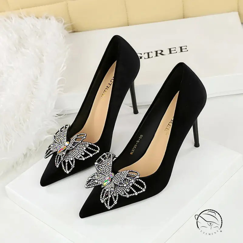 Double Layer Bow Decoration High Heels