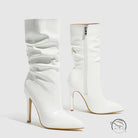 Leather Shoes Short High Heel Riding Boots