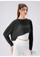 Women Yoga Blouse Long Sleeve Lightweight Breathable Workout Top Loose Outdoor Running Casual Sports