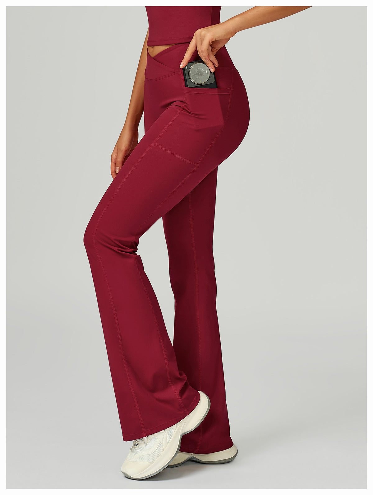 Cross Waist Wide Leg Bootcut Trousers Outdoor