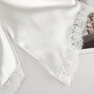 Langry white satin sleep mask with lace trim for fashion pajamas