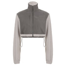 Elegant Langry polar fleece cropped jacket in grey and black