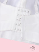 White lace-up Langry suspender belt with silver eyelets in fashion ملابس