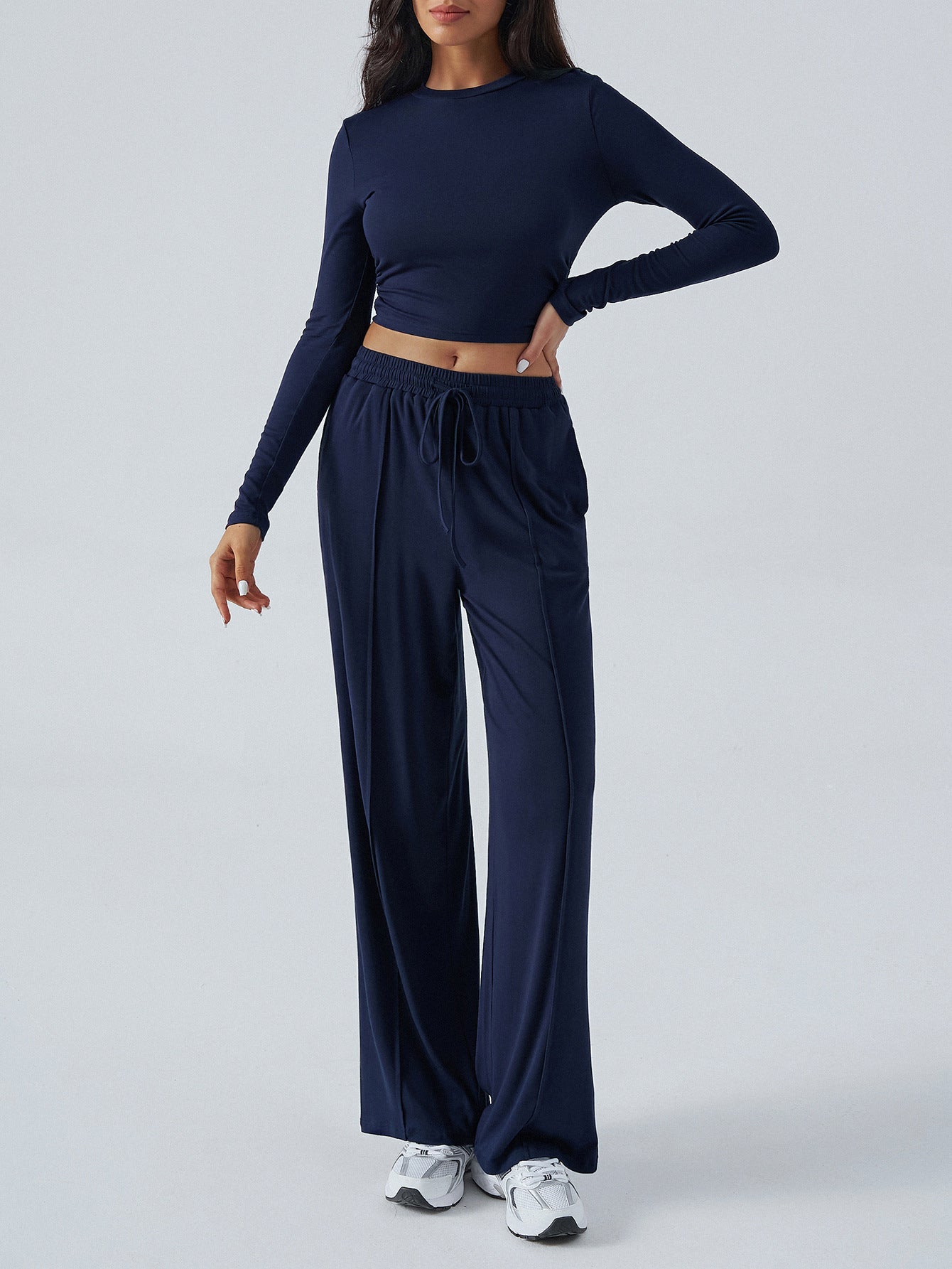 Winter Waist Tight Wide Leg Casual Pants