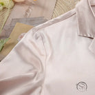 Light pink satin collared shirt in Langry winter pajamas set