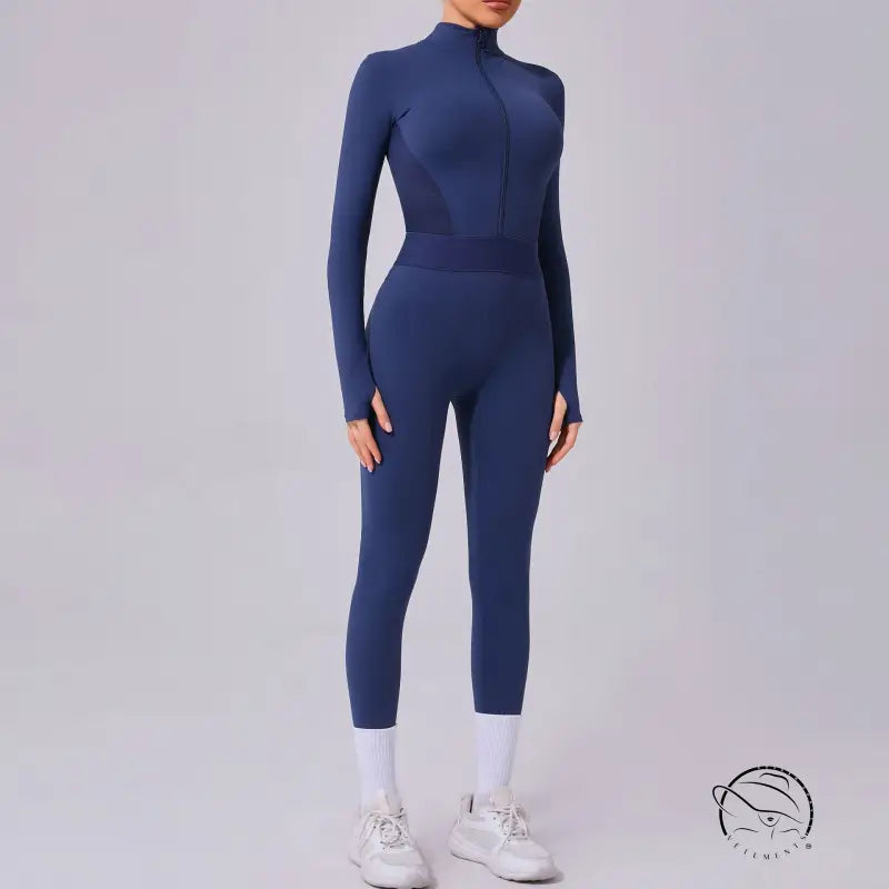 Blue comfy mesh stitching Langry fashion athletic jumpsuit