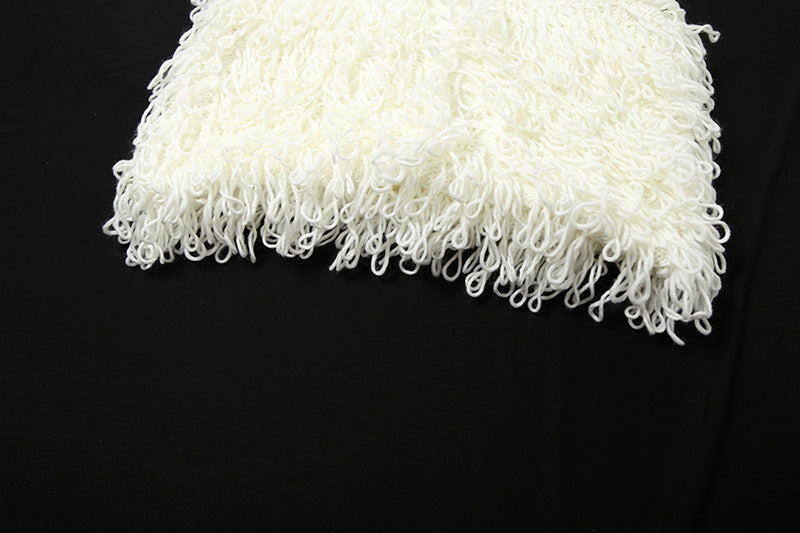 Summer Women Clothing Sleeveless Tassel Hollow out Cutout Slim Fit Elegant Stitching Dress