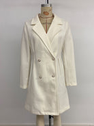 Elegant Pearl Fastener Decoration Wool Coat