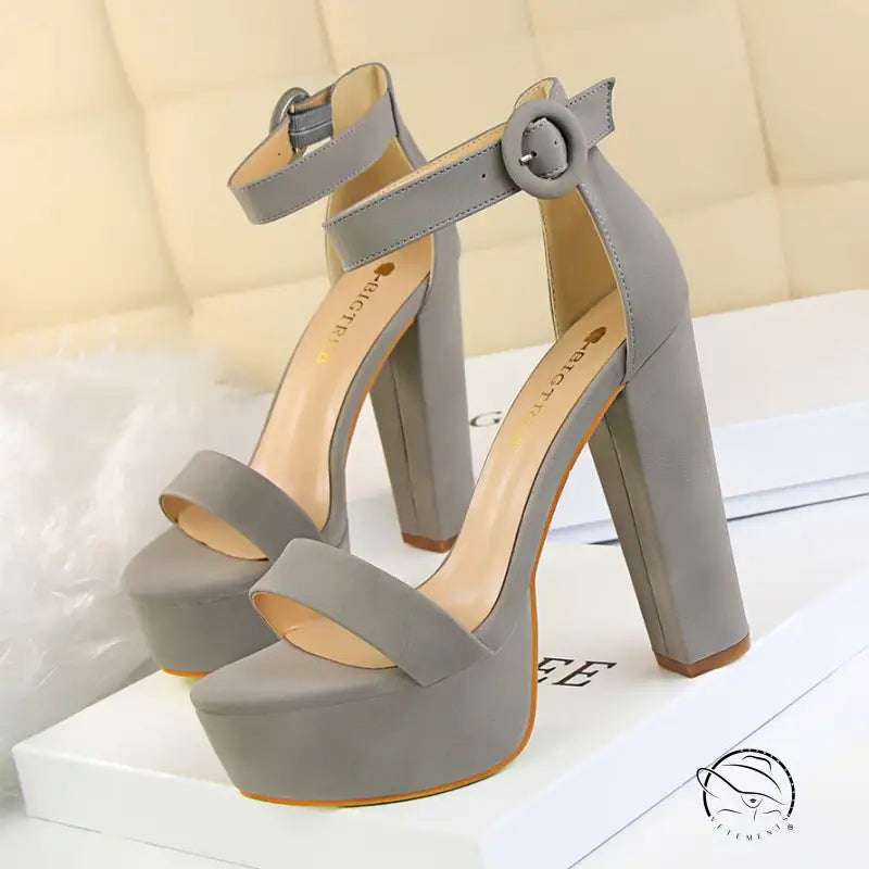 Gray platform high heels from Langry fashion collection