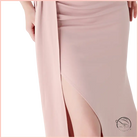 Elegant high slit blush pink mermaid evening dress in langry fashion