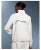 Langry outdoor lightweight waterproof white zip-up jacket with high collar