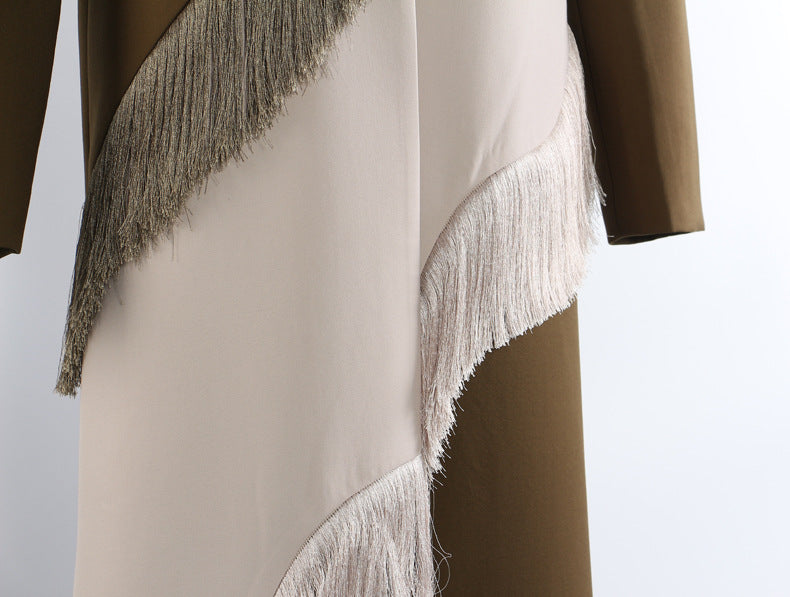 Early Autumn Personality Cutting Long Overcoat