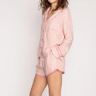 Pink and white striped langry fashion pajamas set for ladies