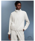 Langry white zip-up waterproof track jacket with ribbed cuffs for outdoor fashion