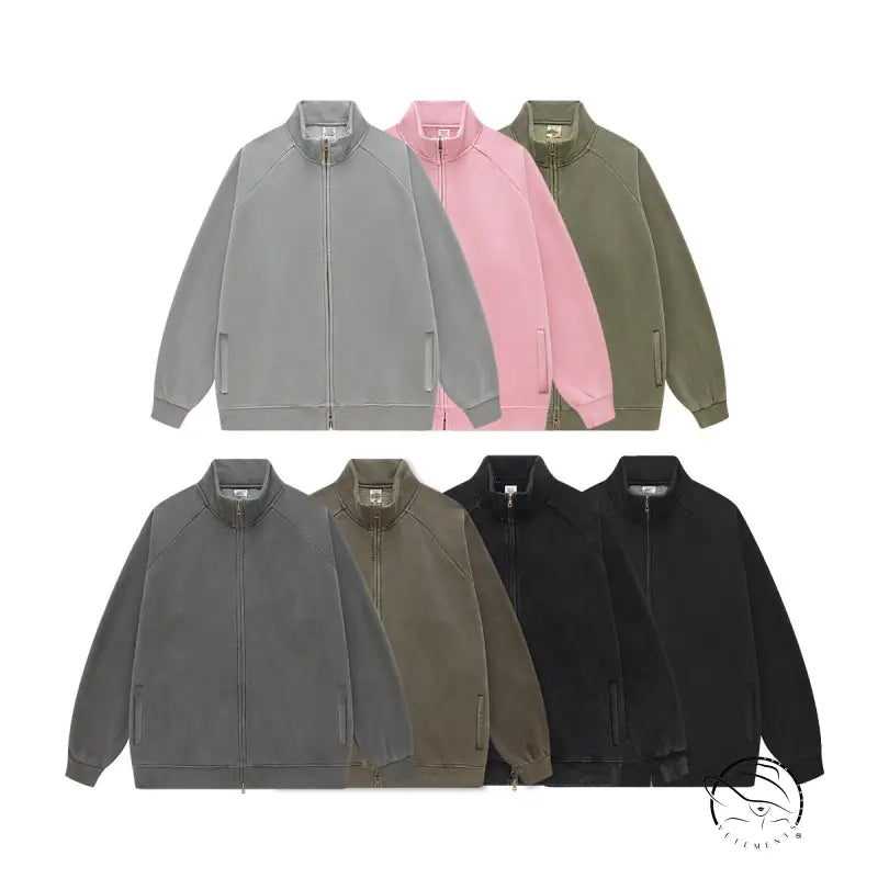 Winter heavy retro jacket collection in grey, pink, olive, black