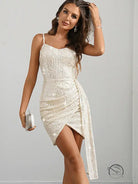 Enchanting langry fashion cream asymmetrical cocktail dress with slit