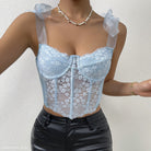 Light blue lace corset top from the SKY BLUE BONING COSET collection