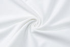Swirling white fabric of the Elegant Backless Slim Fit Bodysuit in stylish langry fashion